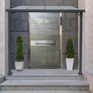 Auvent porte d'entr&eacute;e cubis l - 294 x 150 cm Anthracite Taille l - Home Deluxe