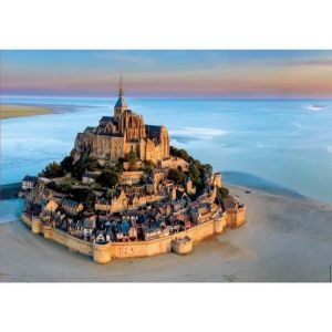 Educa Puzzle adulte - le mont st michel a l aube - 1000 pieces - collection monument normandie - ile - mer - paysage