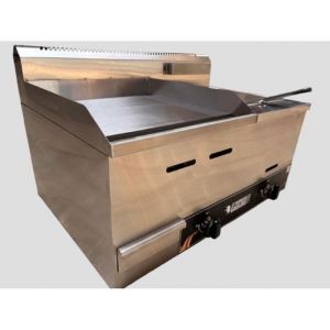 Barbecue combin&eacute; plancha et friteuse - LE BARBECUE GAULOIS - Inox - 9400W - 2 br&ucirc;leurs - Gaz Butane/Propane