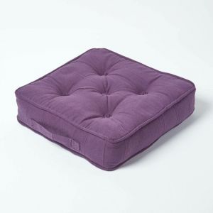 HOMEASCAPES Coussin de sol Violet - Rajput tissé main