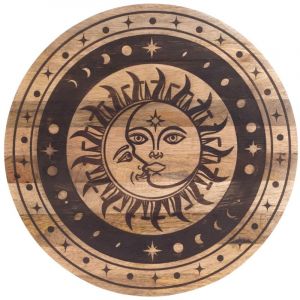 Signes Grimalt D&eacute;coration murale soleil et lune, d&eacute;coration boh&egrave;me, art ethnique en bois, d&eacute;coration de jardin, cadeau unique