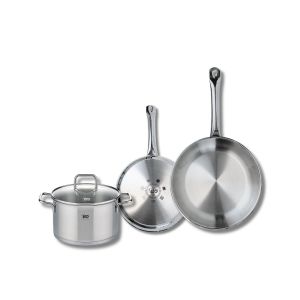 Elo Set de 2 Poêles de cuisson 24 et 28 cm et 1 faitout 20 cm Profi Citrin