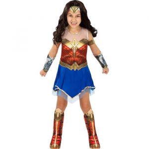 Funidelia | Déguisement Wonder Woman 1984 pour fille Super héros, DC Comics - Déguisement pour Enfant, accessoires pour Halloween, carnaval et fêtes - Taille 10-12 ans - Rouge