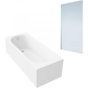 Villeroy & Boch Baignoire droite O.Novo 170x70cm Blanc + Pare Bain gauche aurys Mist 1 chromé