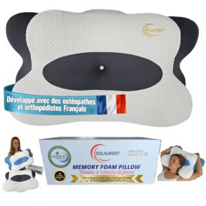 MORPHEALUX Gris-oreiller ergonomique cervical-orthop&eacute;dique-m&eacute;moire de forme-premium-toutes positions