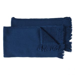 Declikdeco Lot de 2 serviettes invit&eacute;s Luna Midnight 30 x 50