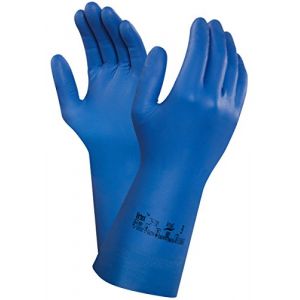 Ansell Virtex 79-700 Gants en nitrile, protection contre les produits chimiques et les liquides, Bleu, Taille 7 (Sachet de 1 paire)