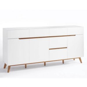 Inside75 Buffet 3 portes 6 tiroirs CLEMENT style scandinave laque blanc mat