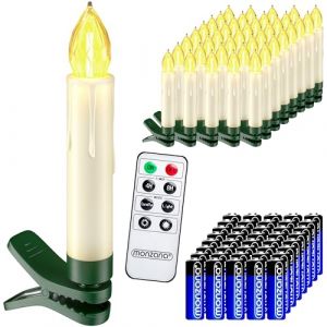 Monzana 40x Bougies de Noël LED blanc chaud pour sapin