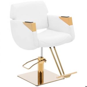 Chaise de coiffure avec repose-pieds - 880 - 1030 mm - 200 kg - blanc / doré