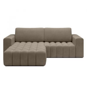 Canap&eacute; dangle gauche convertible Clovis Velours Taupe