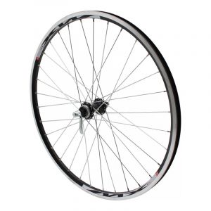 Image de Velox Roue vtt 26 mx220 avant noir double paroi oeillet moy shimano rm65 disc centerlock noir rayon argent utilisation v brake ou disc