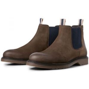 Jack & Jones Homme Jfwleyton Leather Bottines Chelsea, Marron/Pierre, 44 EU