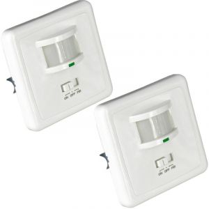 Lot 2 interrupteurs avec d&eacute;tecteur de mouvement infrarouge et d&eacute;tecteur cr&eacute;pusculaire