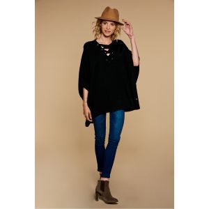 Image de Deeluxe Pull Poncho PENNY - Couleur Unique - Taille Noir