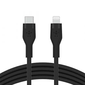 Belkin Boost Charge Flex C&acirc;ble silicone USB-C vers Lightning (noir) - 1 m