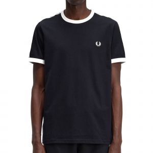 Fred Perry T-shirt droit bandes laurier coton Noir - Couleur Noir - Taille L