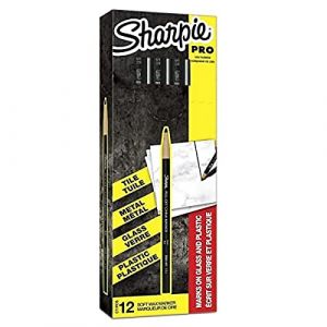 Sharpie China Marker Marqueur Polyvalent | Pointe Fine | Noir | Lot de 12