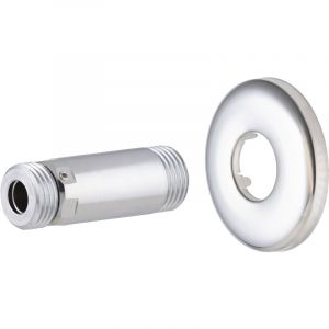 Noyon & Thiebault Raccord d'adaptation telescopique mâle - femelle 15x21 (1/2) + rosace chromée pour platine sécable