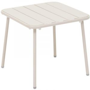 Hesperide Table basse de jardin carrée Phuket argile en acier traité en époxy - Argile