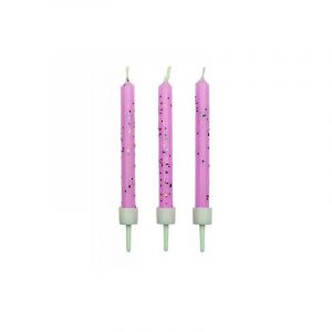 PME CA024 Lot de 10 Bougies, Plastique, Rose, 0,5 x 0,5 x 6,2 cm