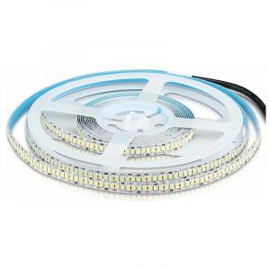 V-TAC Ruban LED bobine de 5 mètres 20 W au mètre ruban lumineux SMD 2835 Couleur de la lumière blanche chaude 3000 K d'intérieur avec bande adhésive, alimentée à 12 V.