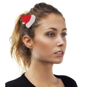 Ruedelafete Set de deux barrettes bonnet de Père Noël