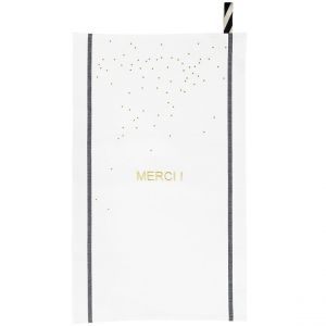Declikdeco Torchon Merci Or Blanc 50 x 70