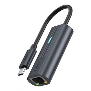 Image de Rapoo USB-C Adaptateur Gris USB-C vers Gigabit LAN