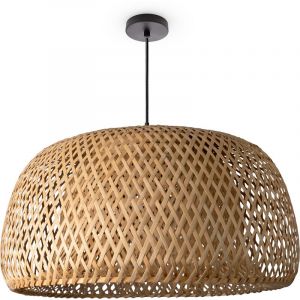 Plafonnier Bambou Suspension Boho Salon Lampe En Osier Suspendue Vintage E27 Beige (&Oslash;45 cm), Lampe &agrave; suspension - Type 2 - Paco Home