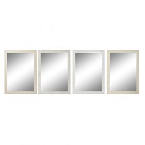 DKD Home Decor Miroir Mural 70 x 2 x 97 cm Verre Ivoire polystyr&egrave;ne (4 Unit&eacute;s)