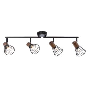 Brilliant AG Spot de plafond LED E14 EEC: selon lampoule (A++ - E) 72 W Manama 78132/76 bois (foncé), noir (mat)