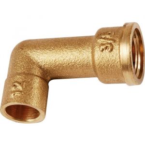 Raccord laiton coudé long 90° à souder - F 3/8' - Ø 14 mm - Comisa
