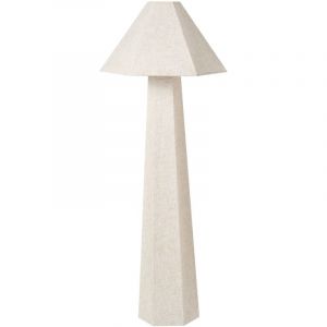 Beliani Lampadaire Moderne en Fer avec Abat-jour PVC et Base en Tissu Lampe Salon Chambre Beige Clair Dembi