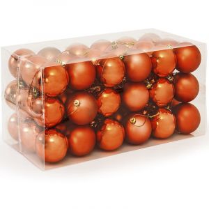 Deuba Lot de 54 boules de Noël - coloris cuivre