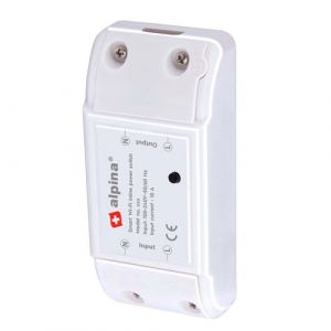 Alpina Smart Home - Interrupteur intelligent - 230V/10A - Montage dans le c&acirc;ble - Programmation Smart Home App - Google Home - Amazon Alexa