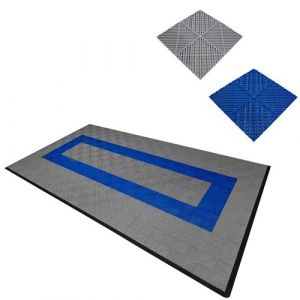 Monster shop Carrelage de Sol 90 Gris & 30 Bleu Ventilée Modulaire Garage Unique 3,2 x 6 M