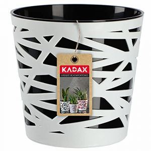 Pot de Fleurs Pot de Fleurs Cache-Pot en Plastique pour Fleurs Plantes 19 cm Noir - Kadax