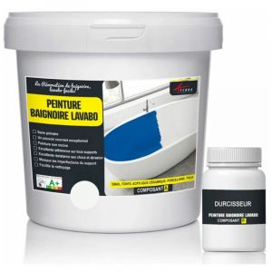 Image de Arcane industries Peinture Baignoire Lavabo - RAL 9003 Blanc - Kit 1 Kg jusqu'a 3m² pour 2 couches