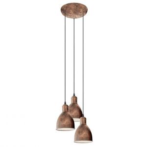 Eglo PRIDDY-Suspension 3 Lumières Grappe Métal Ø32,5cm Cuivre