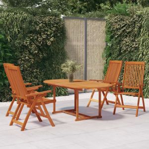 VidaXL Ensemble à dîner de jardin 5 pcs Bois d'eucalyptus massif n/a