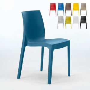 Grand Soleil 22 Chaises ROME en polypropylène empilable bar café promo offre stock | Bleu