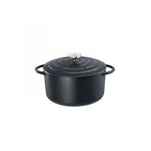 Image de Küchenprofi 0401001026 Cocotte ronde en fonte émaillée 26cm noire provence