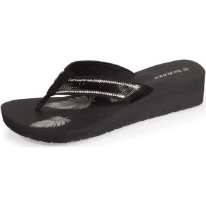 Isotoner Tongs Tongs Femme perles talon Noir