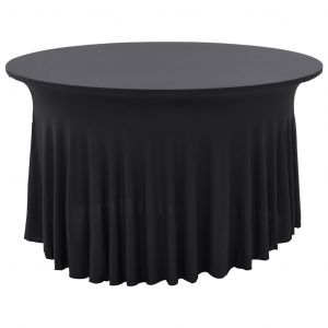 Image de Nappes élastiques de table avec jupon 2 pcs 120x74cm Anthracite VIDAXL