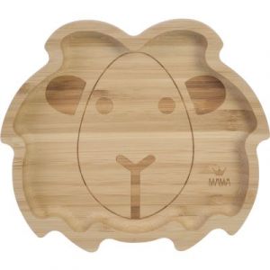 Bambam Assiette ventouse en bambou Lion