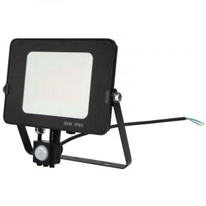 Projecteur led 50W Noir avec détecteur de mouvement Blanc froid 6000K Étanche IP65 Forte luminosité avec Osram Puce 5500 Lumens Digilamp
