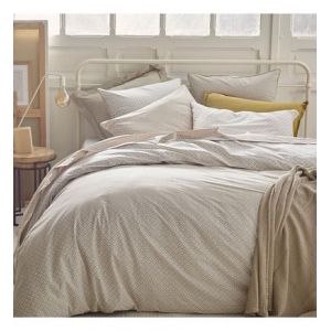 Essix Housse de couette en percale de coton beige 200x200