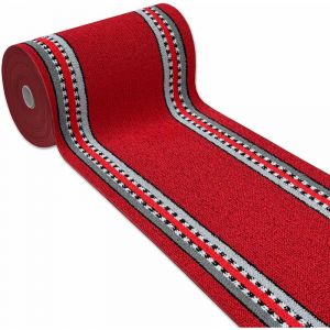 Tapis de Cuisine Coureur Bordé Absorbant Antidérapant Lavable En Différentes Tailles Bordeaux - 57x270 cm