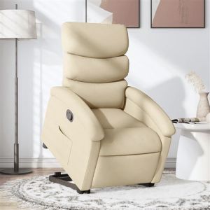 VidaXL Fauteuil inclinable Crème Tissu Cream